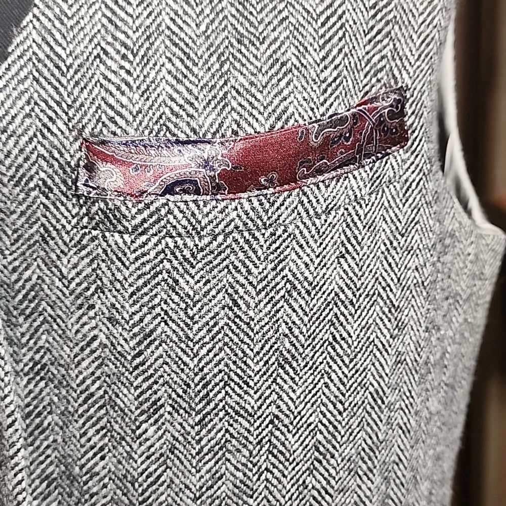 Vintage Polo University Club by Ralph Lauren Wool Herringbone Mens Vest